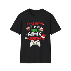 Most Likely To Play Video Game Family Matching Christmas Unisex T-Shirt