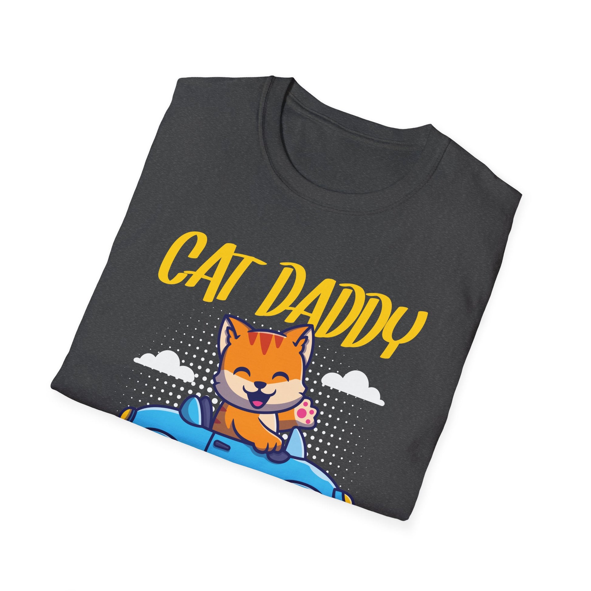 Pop Culture Cat Daddy Purrfect Driver Funny Retro Cat Dad Unisex T-Shirt