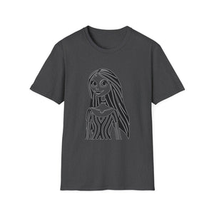 Gothic Line Art Girl T-Shirt