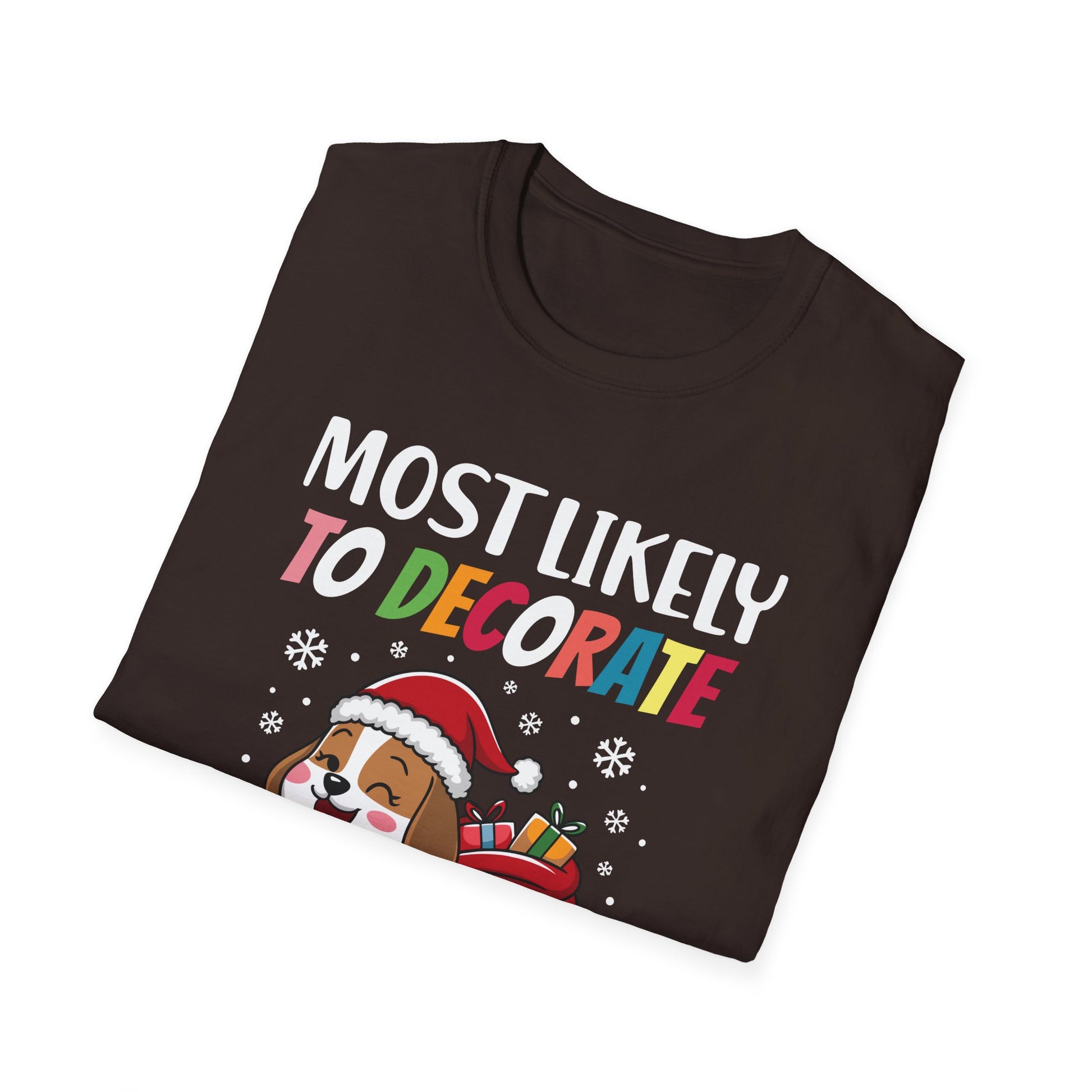 Most Likely To Decorate Her Dog Family Christmas Pajamas T-Shirt