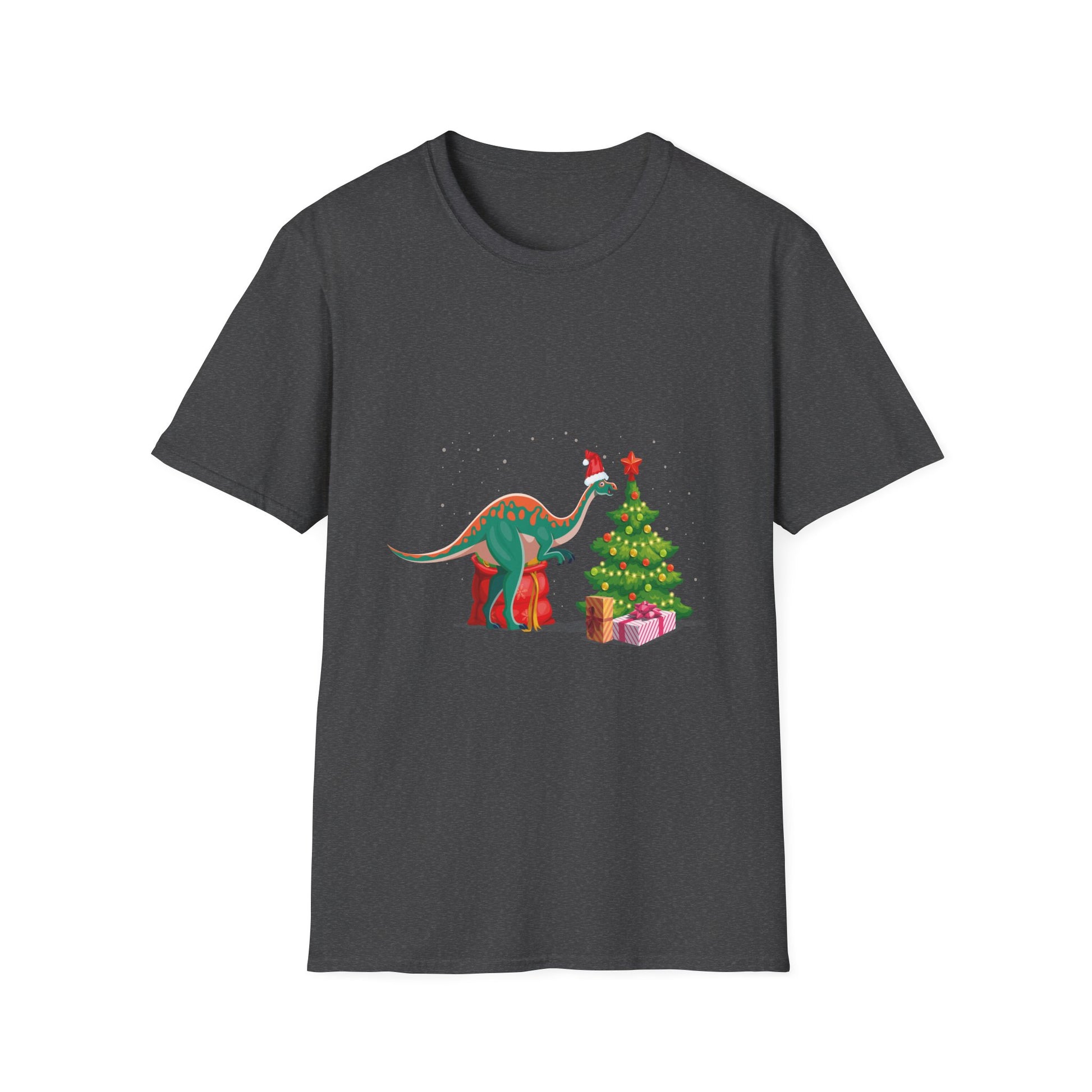 Christmas Brachiosaurus Dinosaur eating a Christmas Tree Unisex T-Shirt