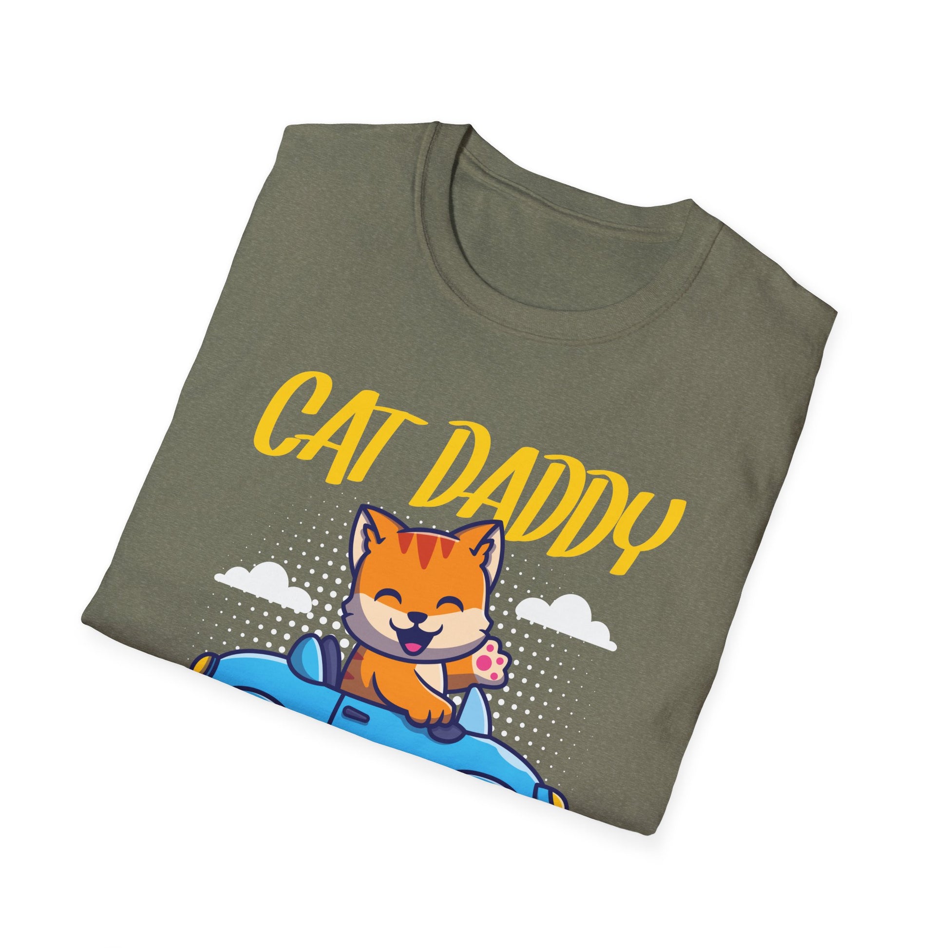 Pop Culture Cat Daddy Purrfect Driver Funny Retro Cat Dad Unisex T-Shirt