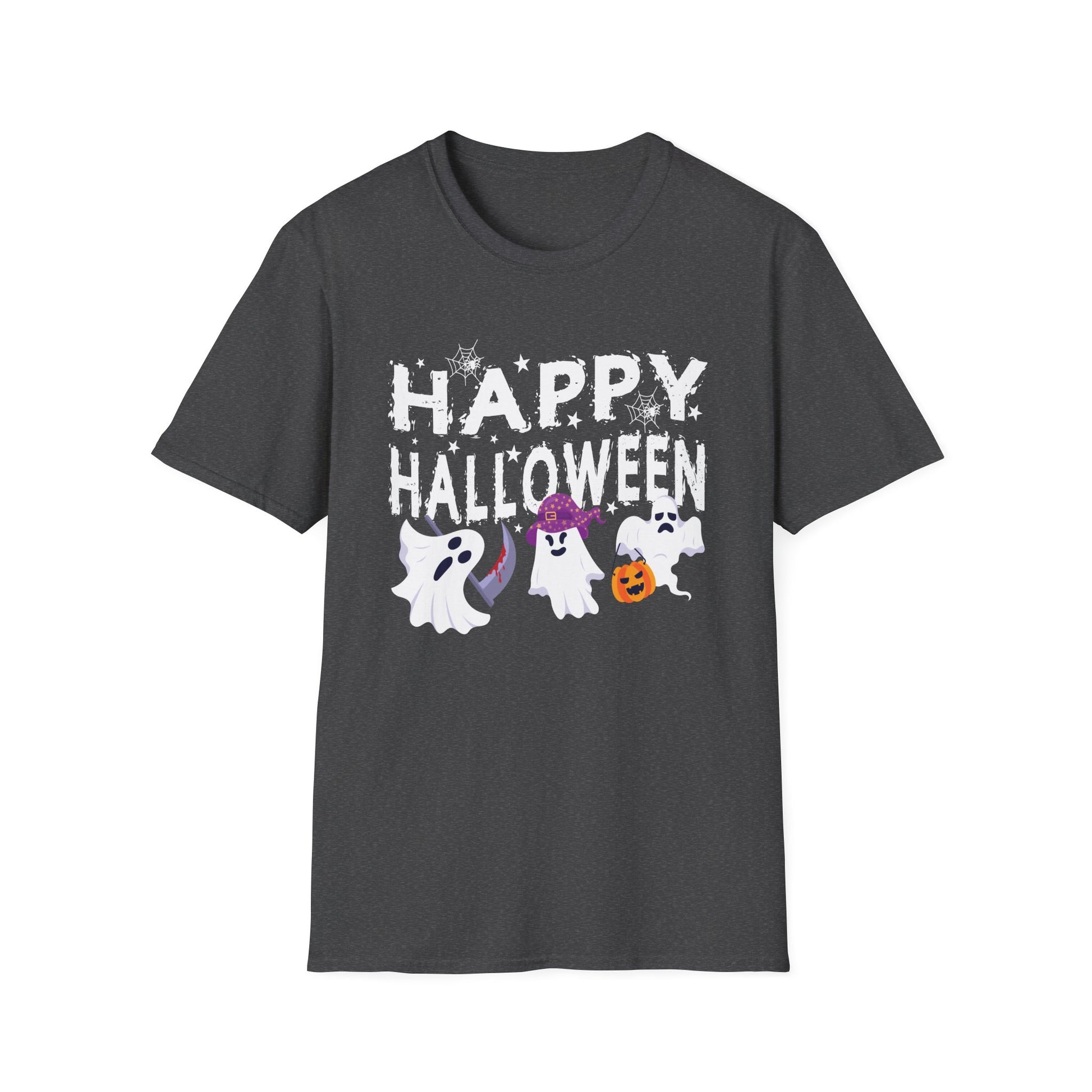 Happy Halloween Ghosts T-Shirt — Cute Spooky Graphic Tee for Halloween