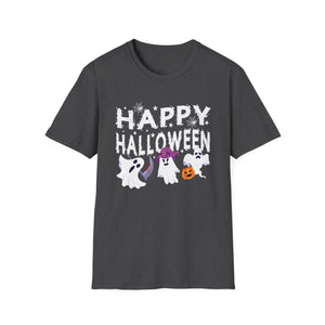 Happy Halloween Ghosts T-Shirt — Cute Spooky Graphic Tee for Halloween