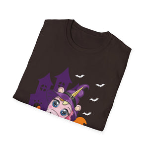 Cute Witch Unicorn Halloween Pumpkin Girls Women Halloween Tee