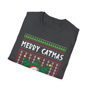 Merry Catmas T-Shirt — Cute Christmas Cat Ugly Sweater Tee