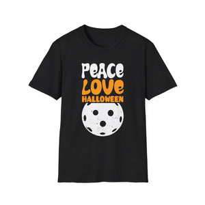 Halloween Peace Love T-Shirt — Retro Pumpkin Moon Graphic Tee