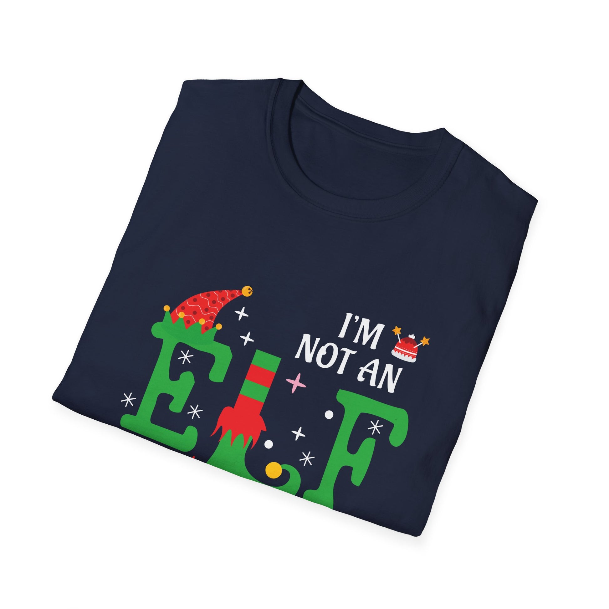 Elf Short Funny Christmas T-Shirt – "I'm Not an Elf I'm Just Short" Holiday Tee