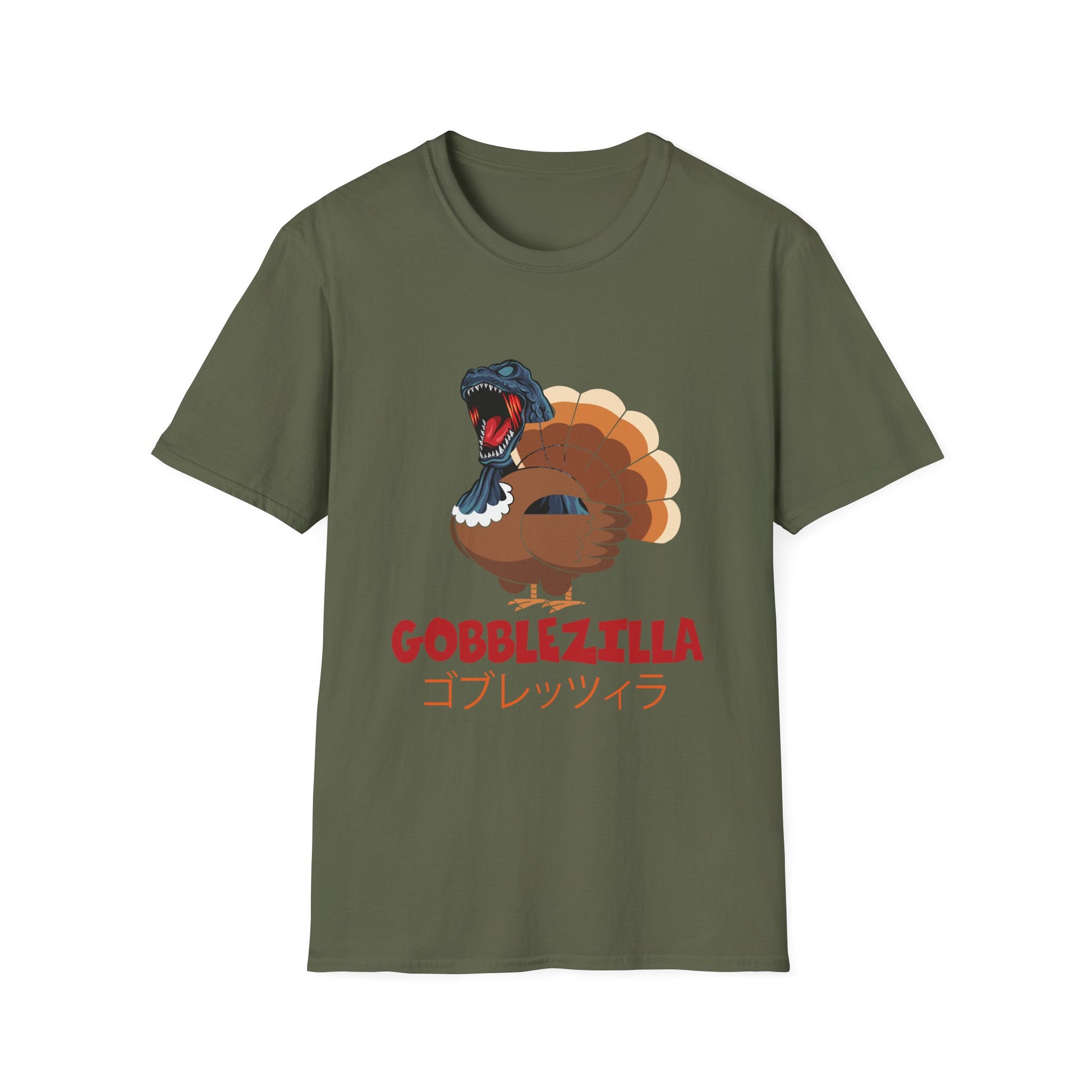 Gobblezilla Turkey T-Shirt — Funny Kaiju Thanksgiving Tee with Japanese