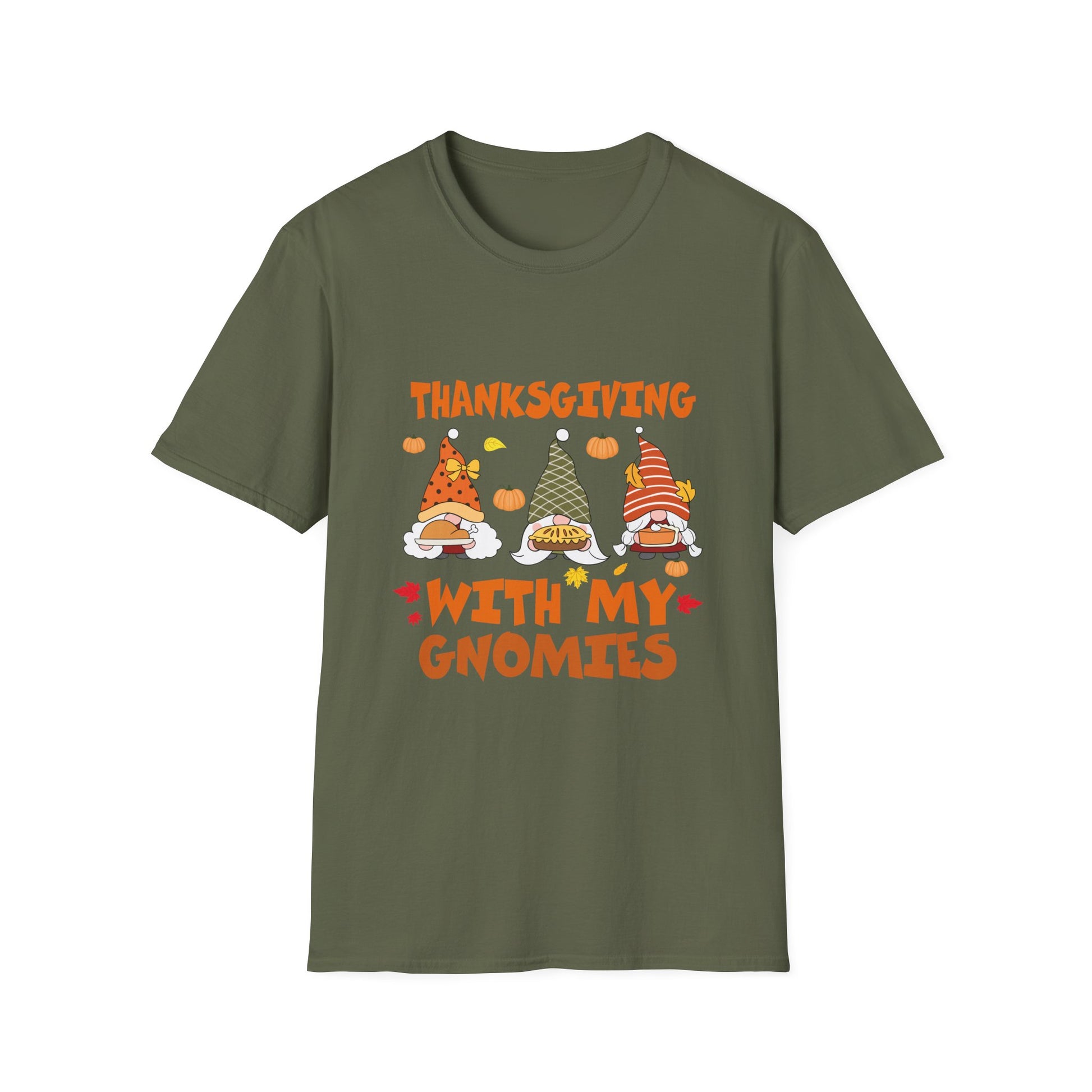 Thanksgiving Gnomes T-Shirt — "Thanksgiving With My Gnomies" Cute Fall Tee