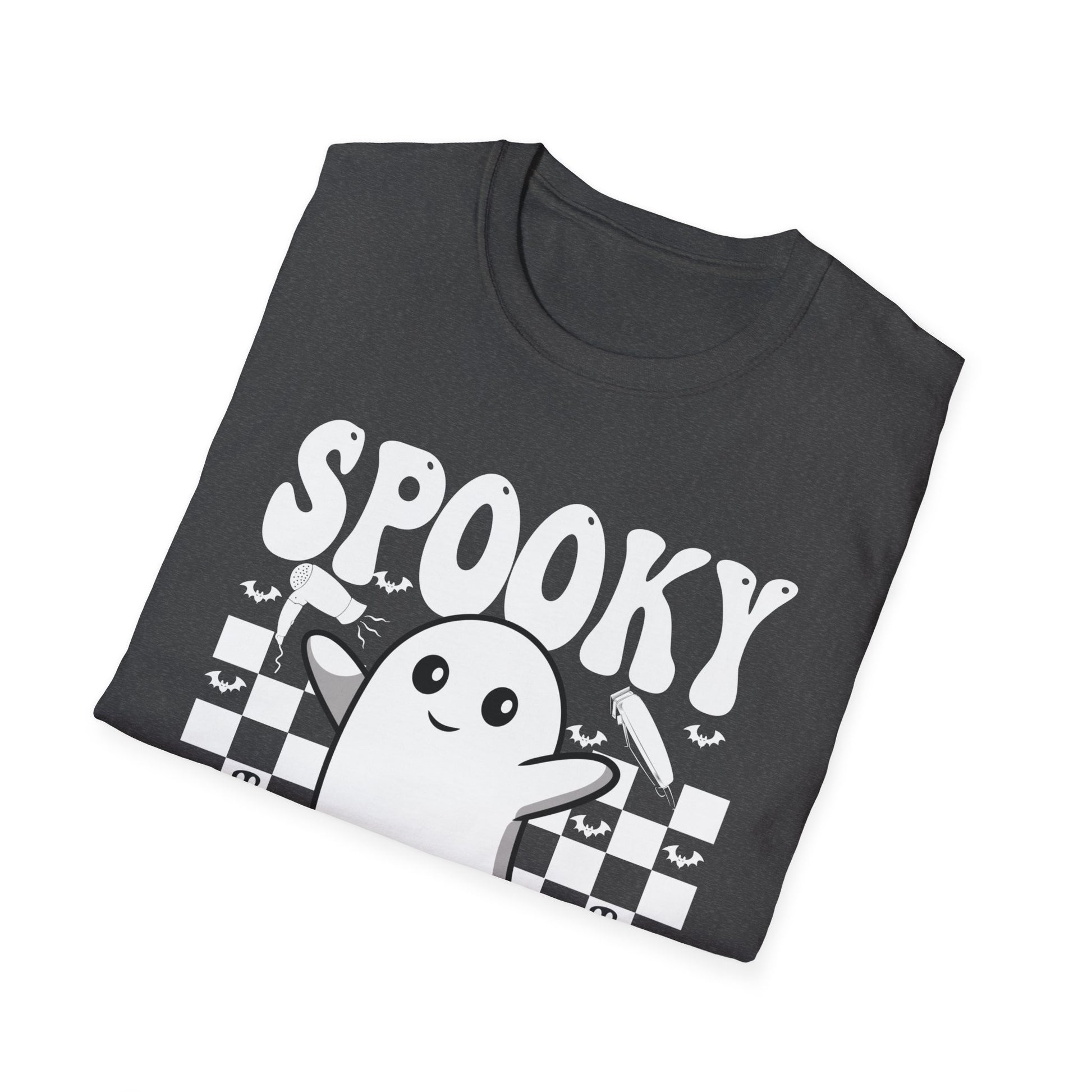 Spooky Hairstylist T-Shirt — Cute Ghost Hairdresser Halloween Tee