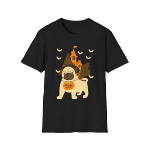 Happy Halloween - Flamingo Lover Witch Hat Pumpkin Halloween Tee Unisex Softstyle T-Shirt