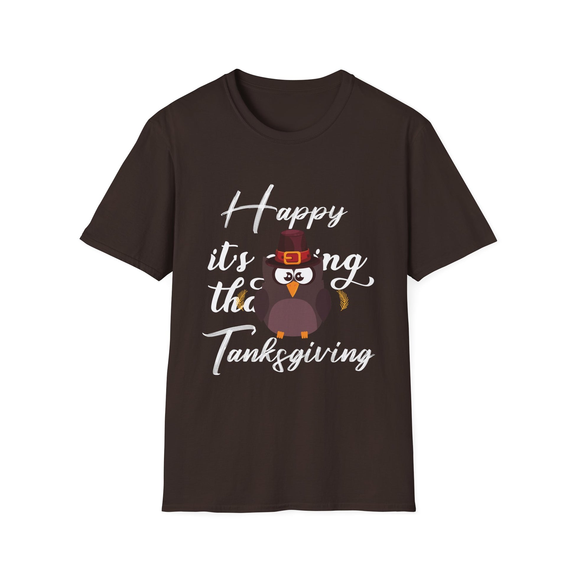 Thanksgiving T-Shirt — "Happy it's turkey time Thanksgiving" Cute Pilgrim Turkey Tee