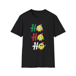 Christmas Tennis 'Ho Ho Ho' T-Shirt — Festive Tennis Ball Holiday Tee