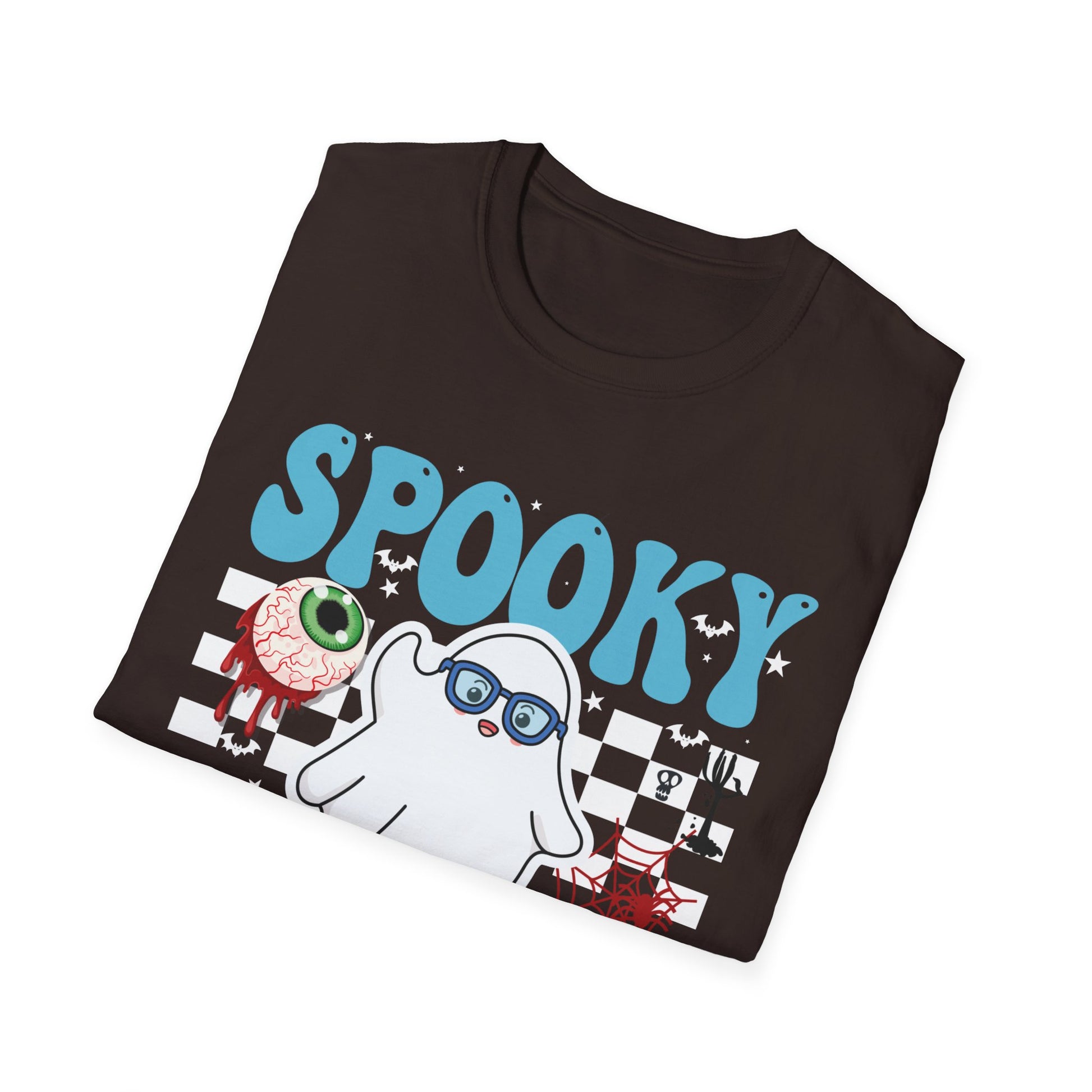 Spooky Optician T-Shirt — Halloween Ghost Eyecare Graphic Tee