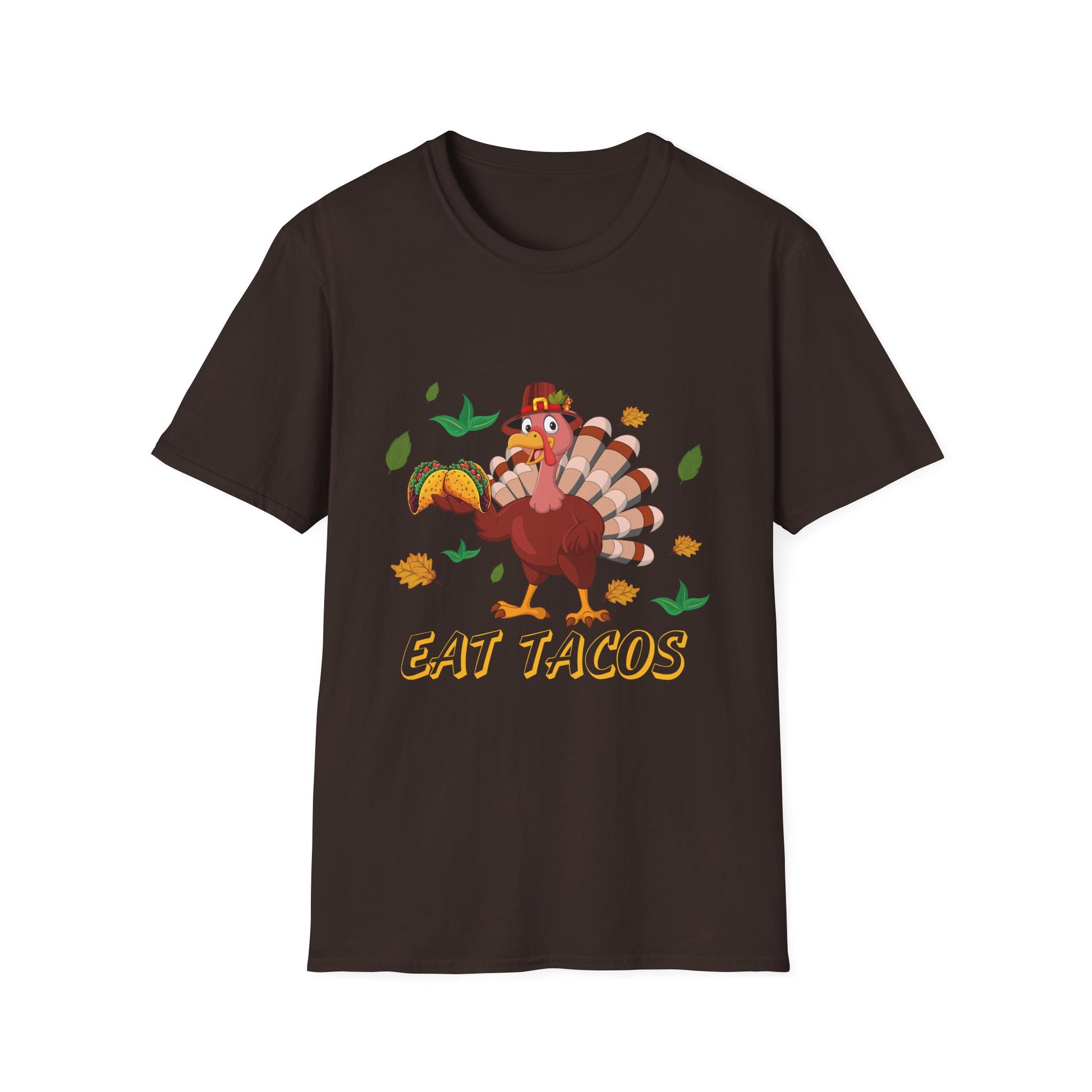 Funny Thanksgiving Turkey T-Shirt “Eat Tacos” — Cute Holiday Turkey Graphic Tee  Unisex T-Shirt