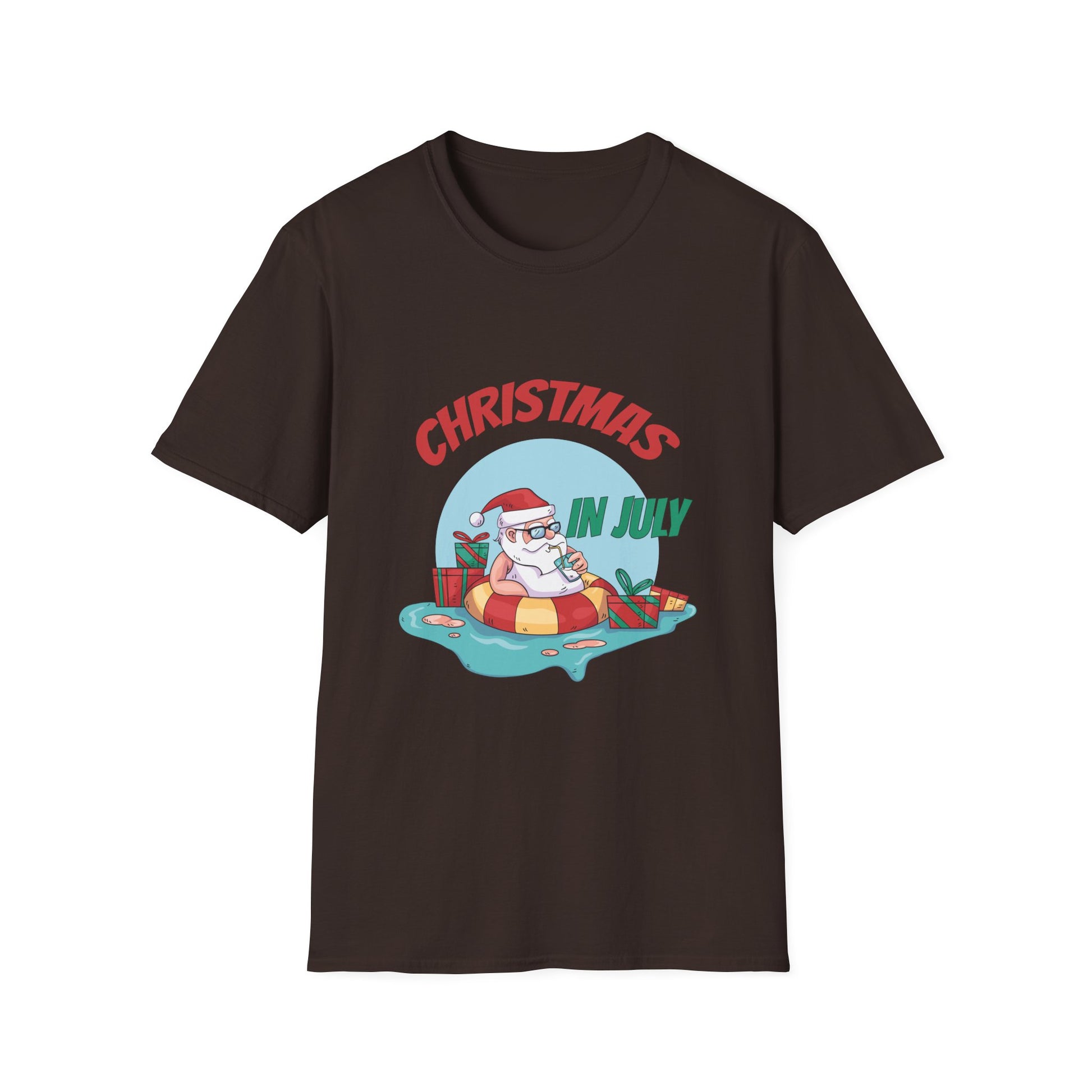 Christmas in July T-Shirt — Santa on Float Beach Summer Holiday Tee