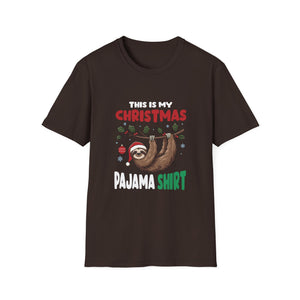 Christmas Pajama Shirt T-Shirt — Cute Sloth Holiday Sleeping Tee
