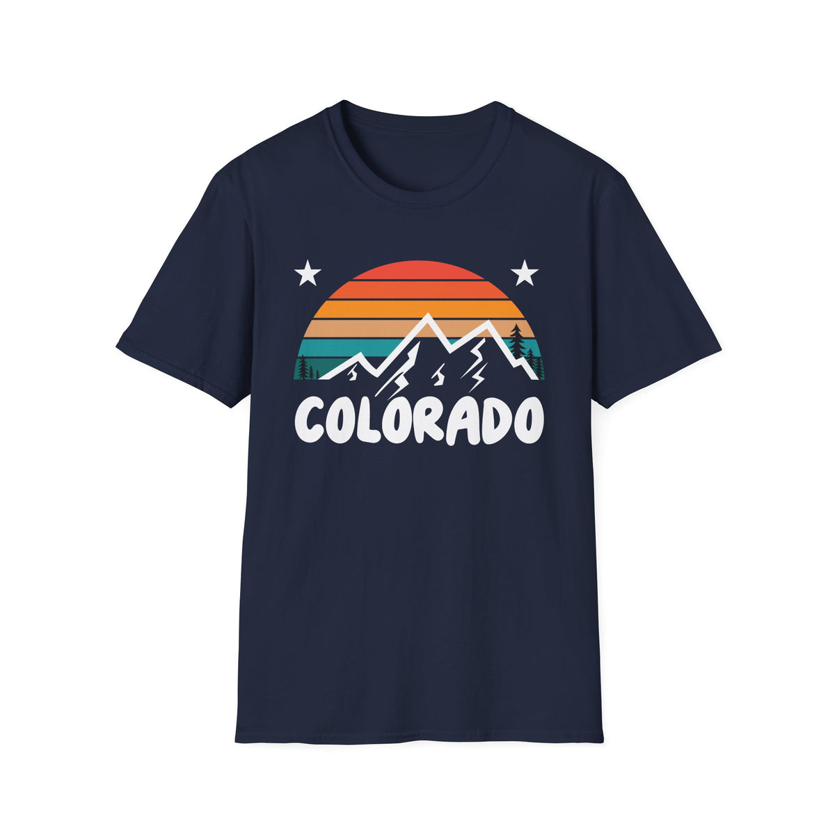 Colorado Retro Mountain T-Shirt — Vintage Sunset Rockies Tee