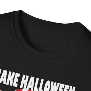 Make Halloween Scary Again T-Shirt — Patriotic Uncle Sam Cat Halloween Tee