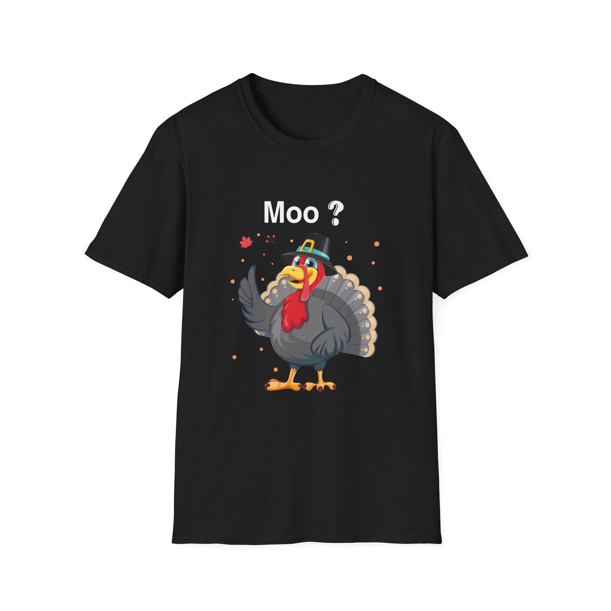Funny Thanksgiving Turkey T-Shirt - "Moo ?" Design