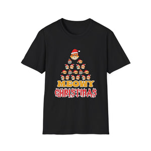 Meowy Christmas T-Shirt — Cute Santa Cat Holiday Tee
