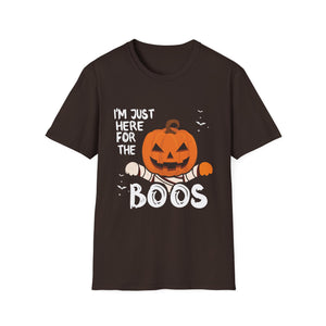 I'm Just Here for the Boos Halloween T-Shirt — Pumpkin Jack-O'-Lantern Boo Tee