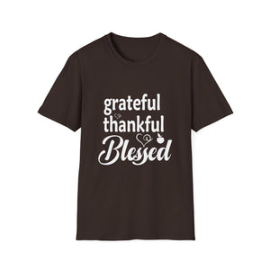 Grateful Thankful Blessed T-Shirt — Inspirational Faith Tee