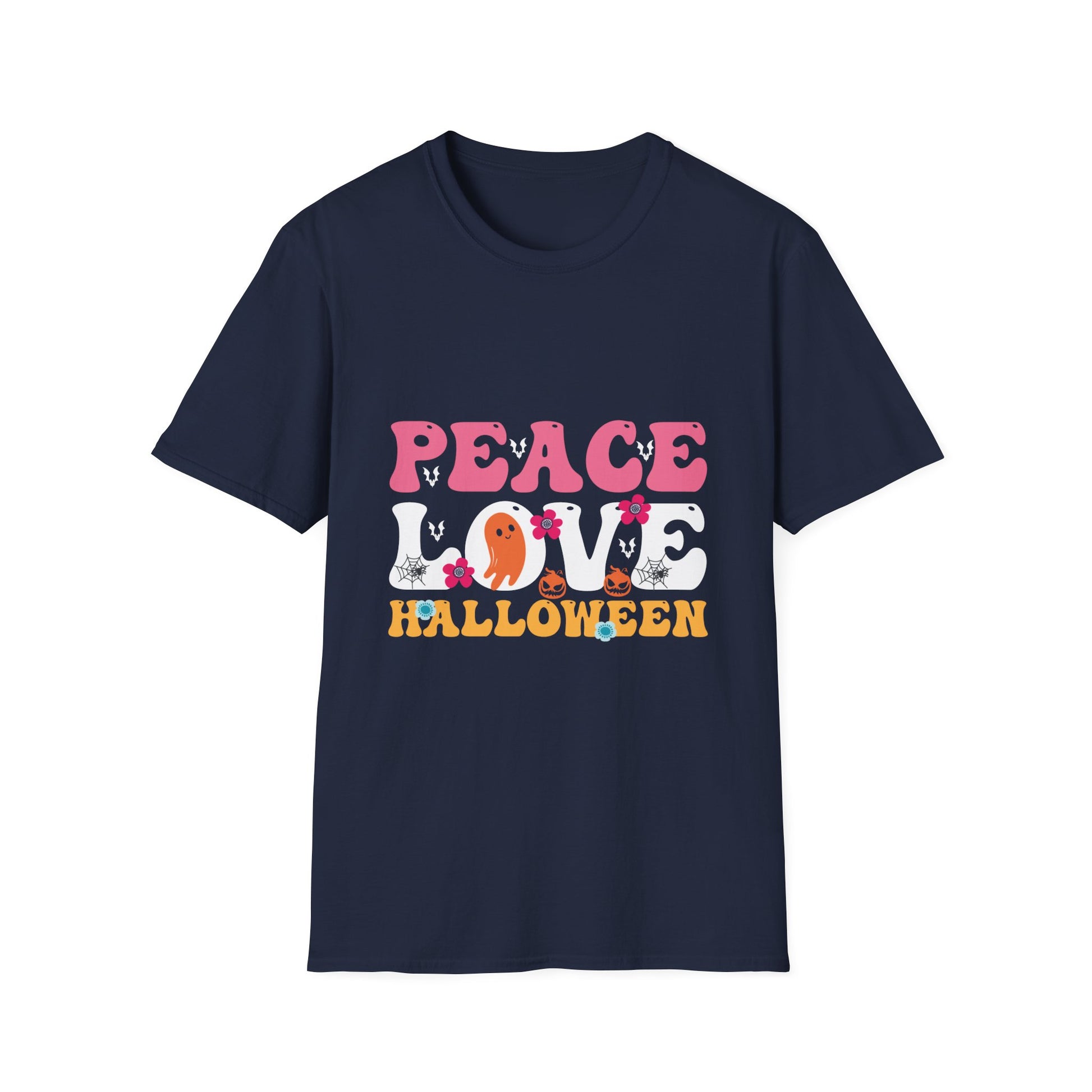 Peace Love Halloween Groovy Halloween Women Girls Kids TeeUnisex Softstyle T-Shirt