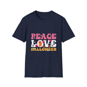 Peace Love Halloween Groovy Halloween Women Girls Kids TeeUnisex Softstyle T-Shirt