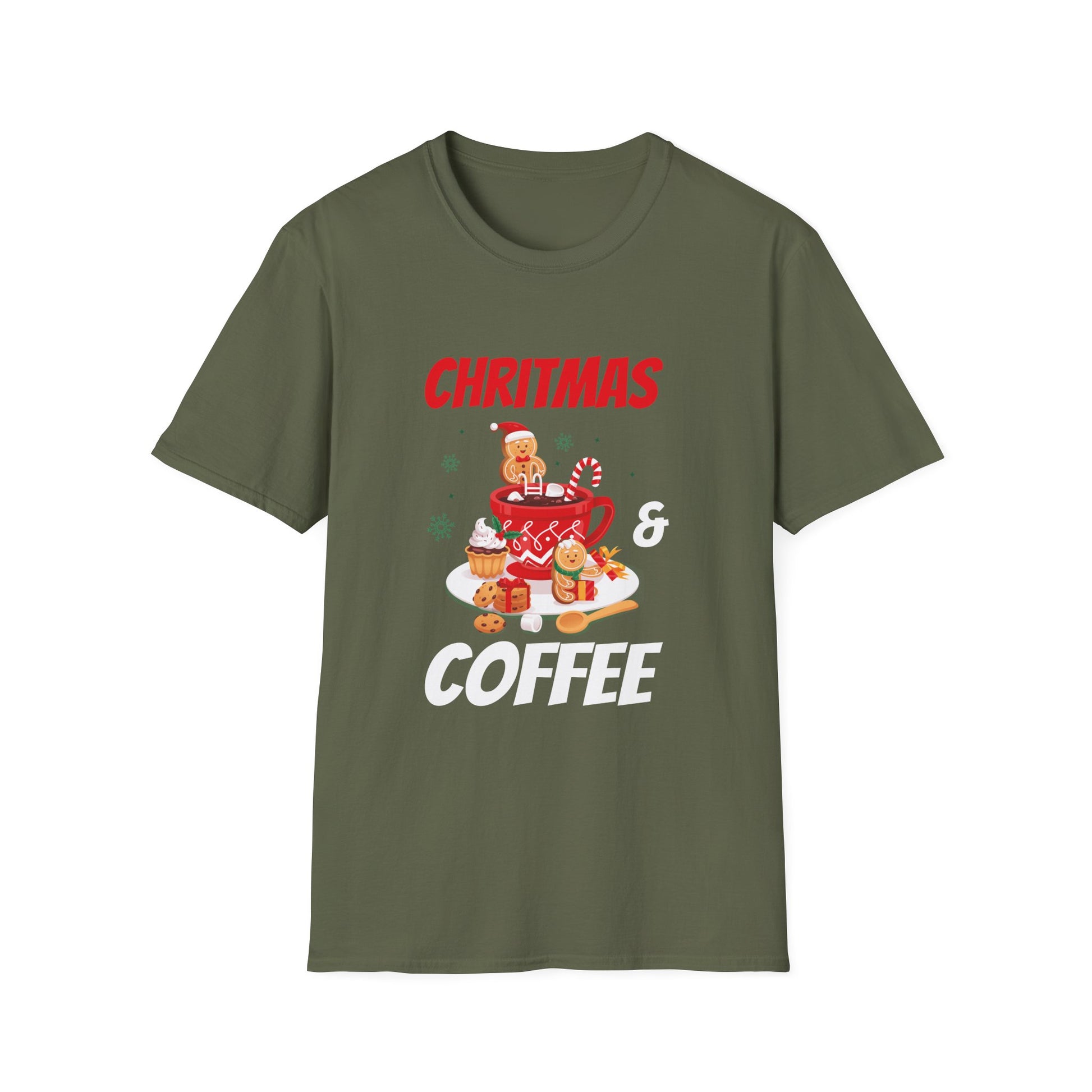 Christmas And Coffee Gingerbread Christmas Unisex T-Shirt