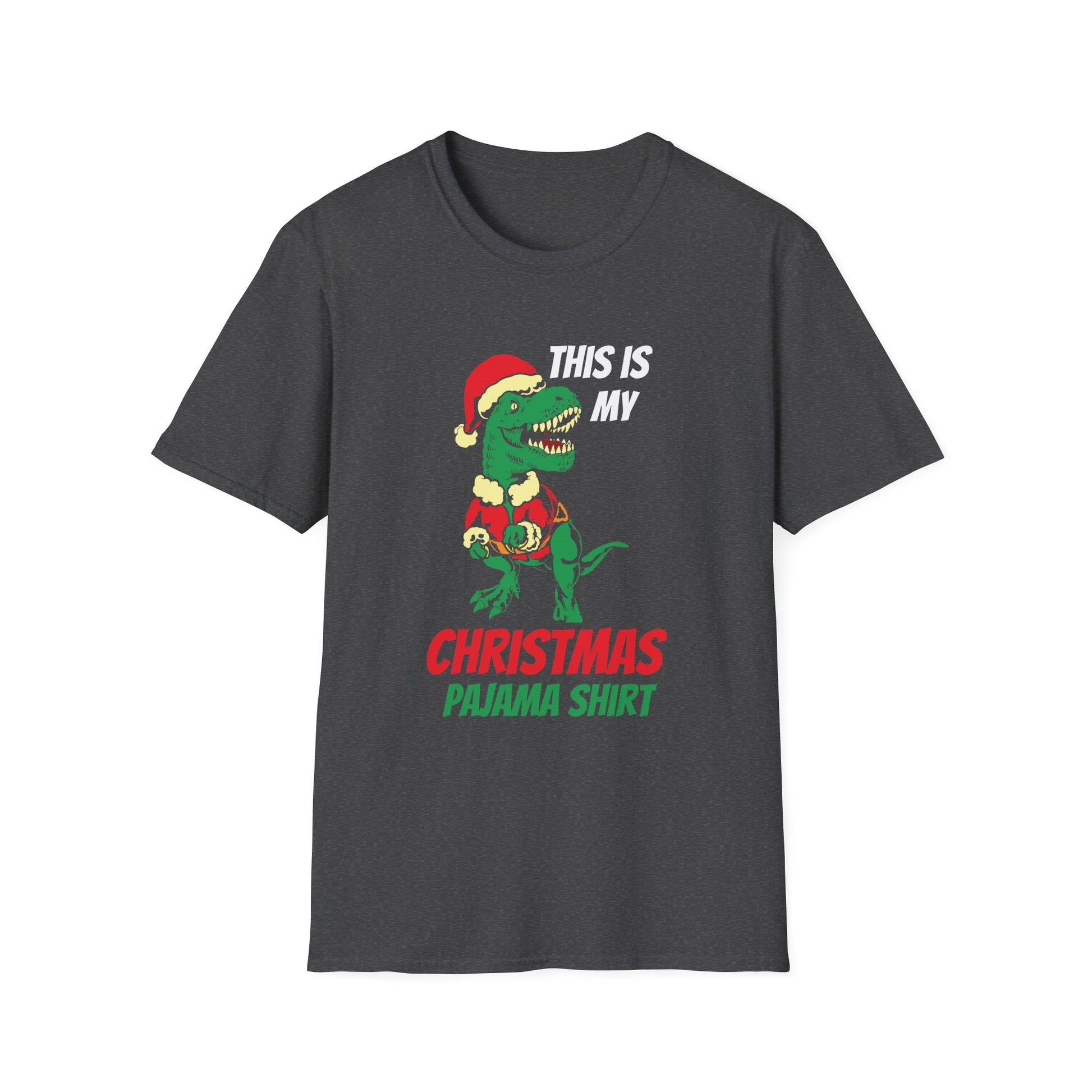Christmas Pajama Shirt T‑Shirt — Funny T‑Rex in Santa Hat "This Is My Christmas Pajama Shirt"