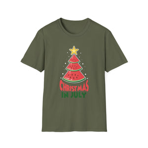 Christmas In July Watermelon Christmas Tree Unisex T-Shirt