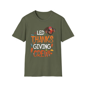 Thanksgiving Crew T-Shirt – LED Thanksgiving Crew Turkey Design