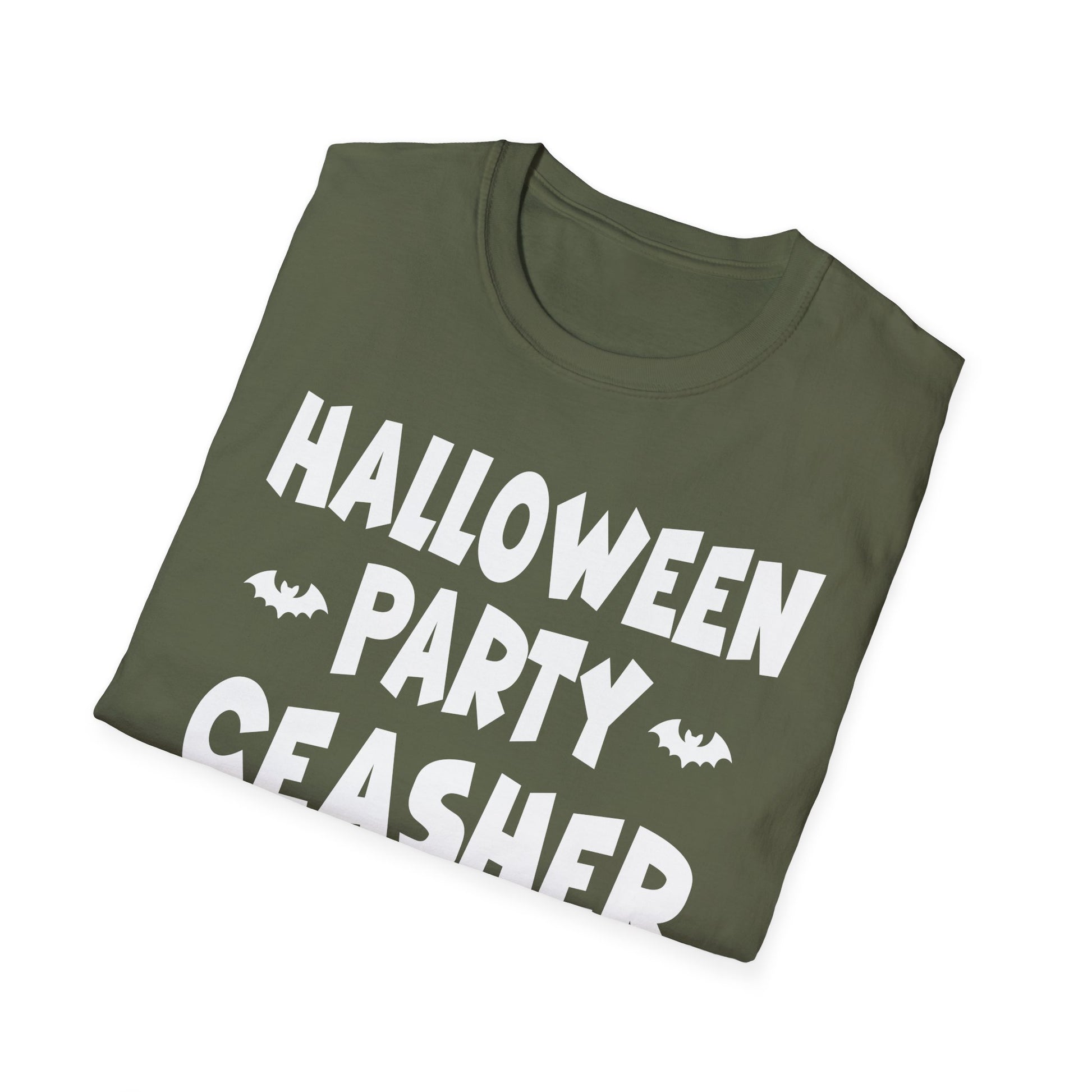 Halloween Party Ceasher T-Shirt — Funny Spooky Halloween Tee with Bats