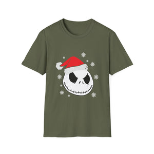 Christmas Skull Tee — Santa Hat Jack Skellington Holiday T-Shirt