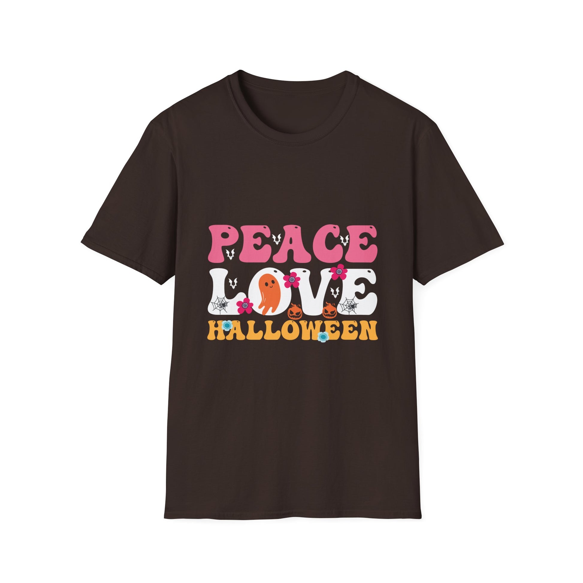 Peace Love Halloween Groovy Halloween Women Girls Kids TeeUnisex Softstyle T-Shirt