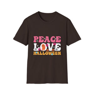 Peace Love Halloween Groovy Halloween Women Girls Kids TeeUnisex Softstyle T-Shirt