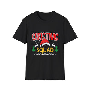 Christmas Squad T-Shirt — Festive Holiday Tee with Santa Hat Design