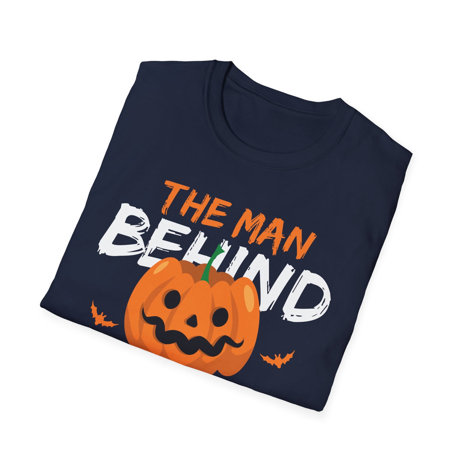 Halloween T-Shirt — "The Man Behind The Pumpkin" Jack-O'-Lantern Graphic