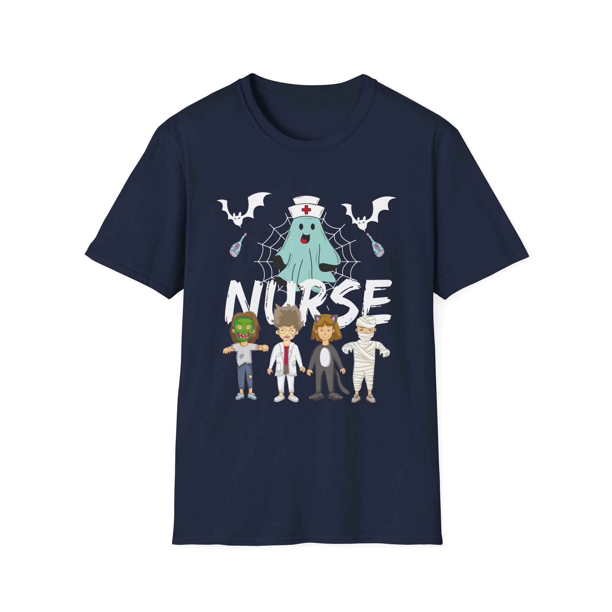 Cute Halloween Nurse Nursing Zombie Halloween Pattern TeeUnisex Softstyle T-Shirt