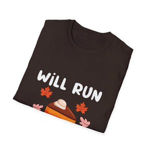 Fun Fall T-Shirt: 'Will Run for Pie' Unisex Softstyle Tee