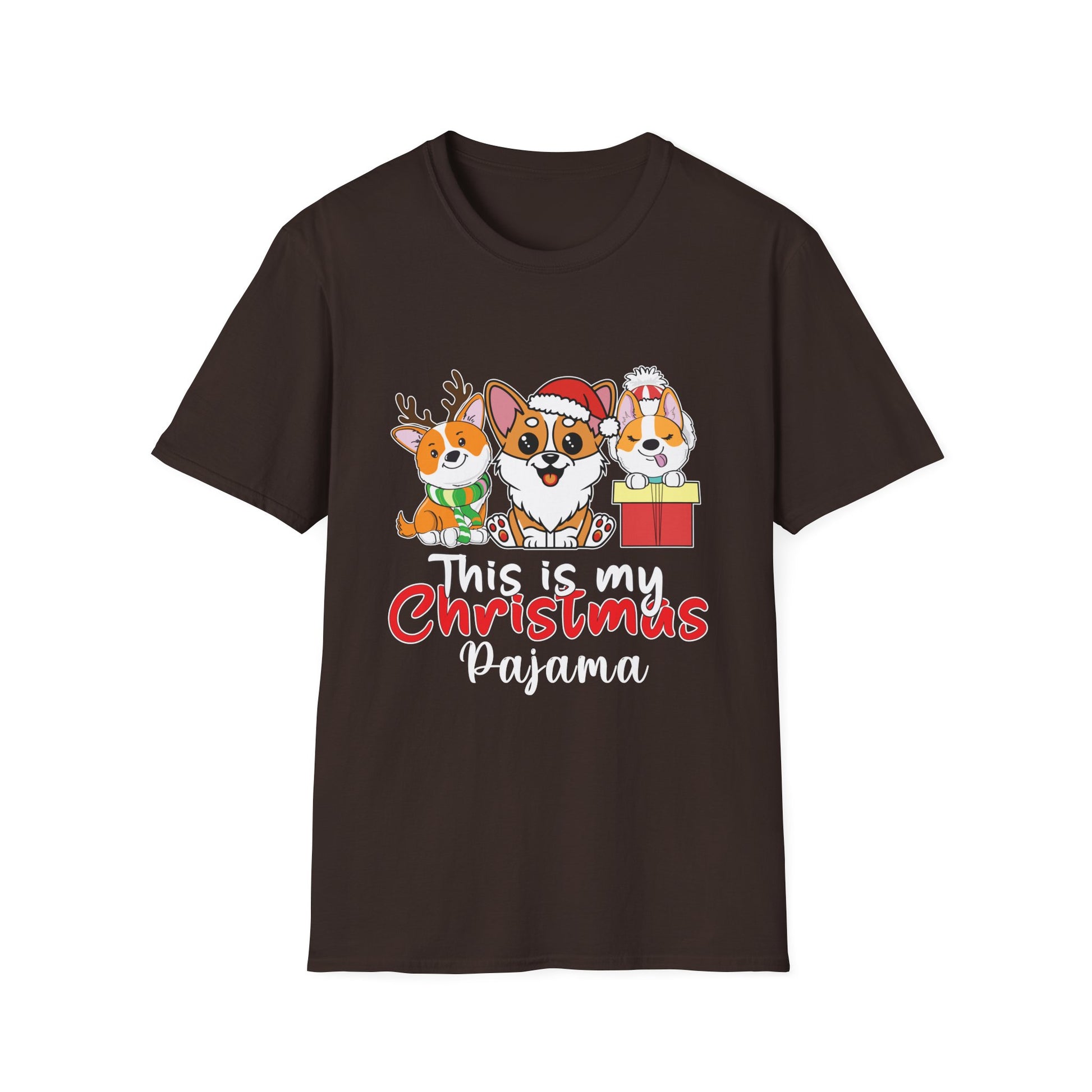 Christmas Pajama T-Shirt — Cute Corgi Trio Holiday Tee
