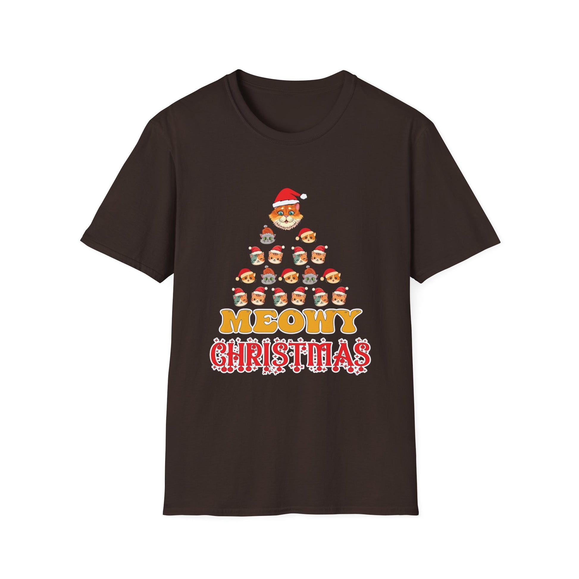 Meowy Christmas T-Shirt — Cute Santa Cat Holiday Tee