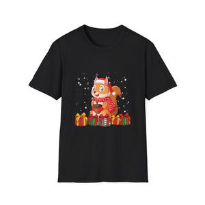 Merry xmas squirrel Christmas XMas christmas light Unisex Softstyle T-Shirt