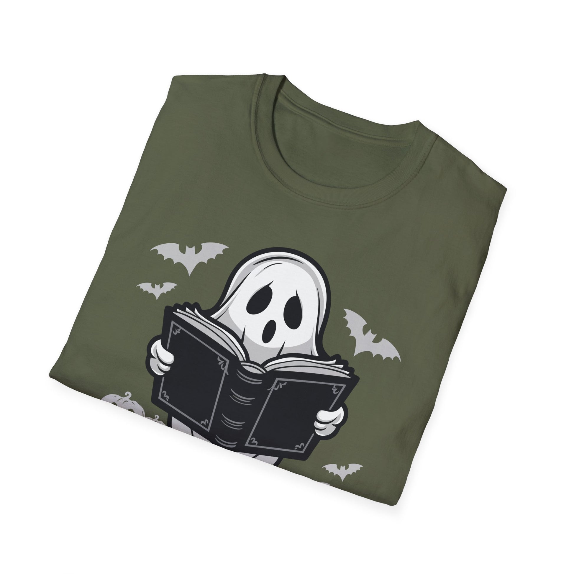 Halloween Ghost Reading 'Books' T-Shirt