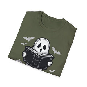 Halloween Ghost Reading 'Books' T-Shirt
