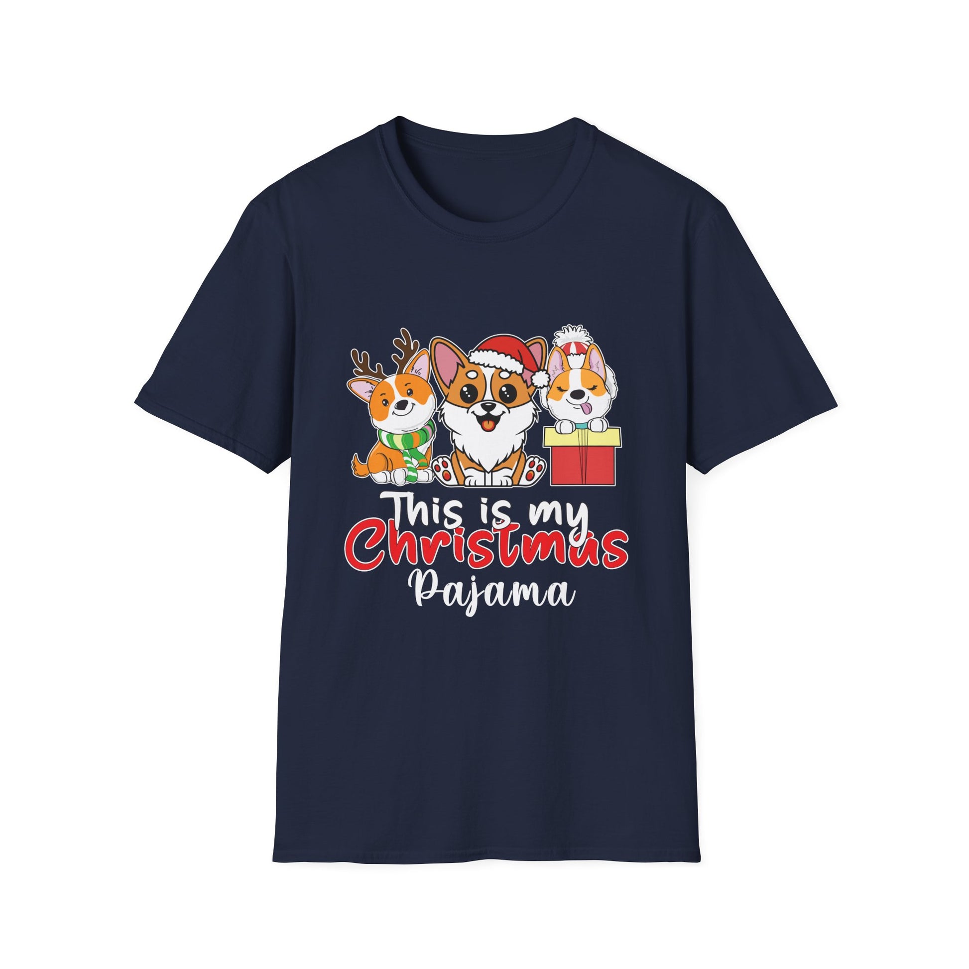 Christmas Pajama T-Shirt — Cute Corgi Trio Holiday Tee