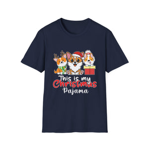 Christmas Pajama T-Shirt — Cute Corgi Trio Holiday Tee