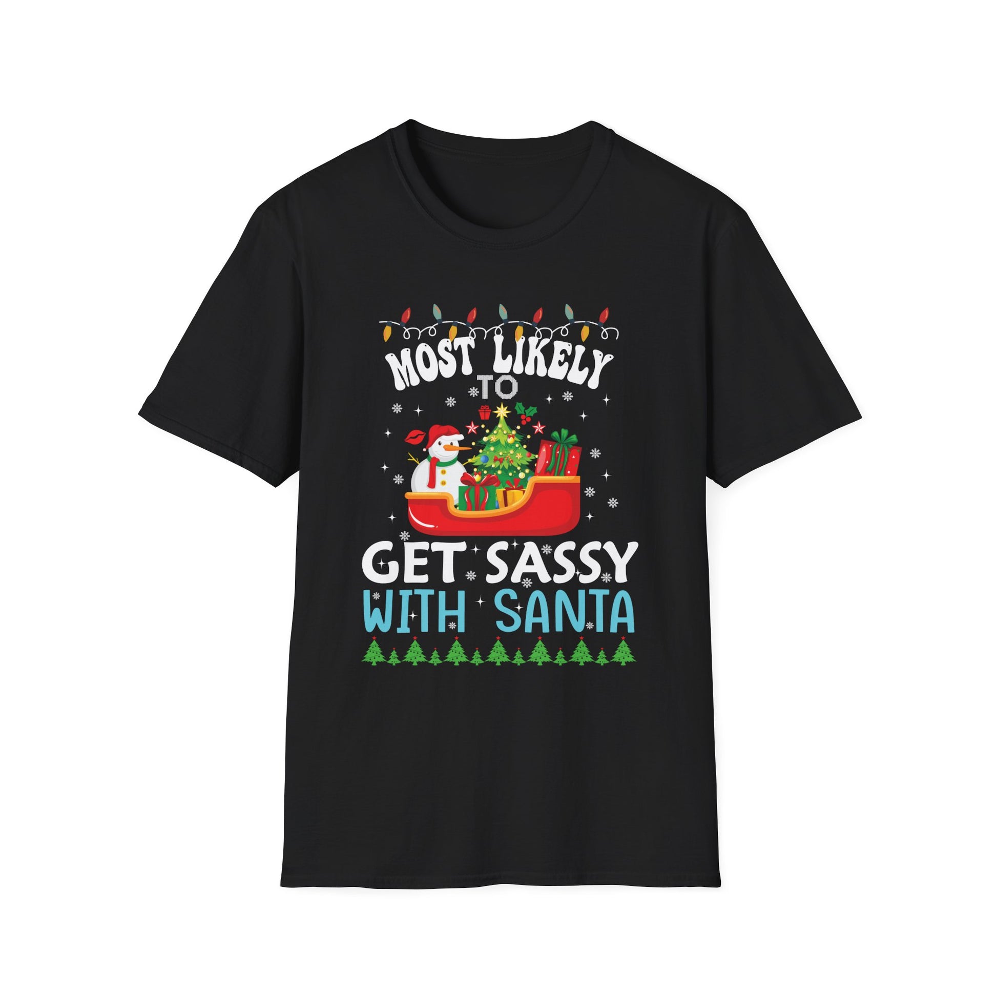 Most Likely To Nap On Christmas Family Christmas Pajamas Unisex Softstyle T-Shirt